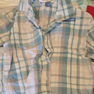Old Navy Kids Plaid Shirt in Light Blue and White